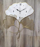 White Matte Floral Nordic Wire Metal Wall Clock