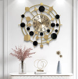 Elegant Black & Gold Matte Finished Modern Wall Clock