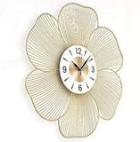 Golden Metal Wire Flower Wall Clock
