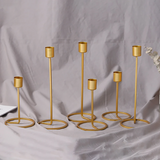 Gold Plated Royal Luxury Modern Metal Candle Holder Set