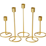 Gold Plated Royal Luxury Modern Metal Candle Holder Set