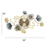 Horizontal Floral Petal Metal Multi Color Wall Clock