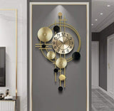 Nordic Golden & Black Metal Wall Clock