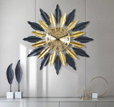 Roman Floral Feather Modern Wall Clock For Home